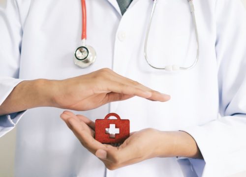 Life and health insurance policy concept idea. Finance and insurance.